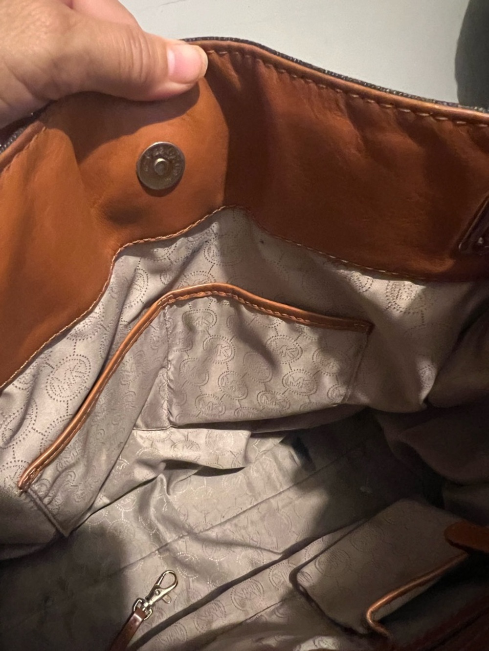 Michael Kors Brown Logo Tote with Tan Leather and Gold Hardware - Picture 12 of 13